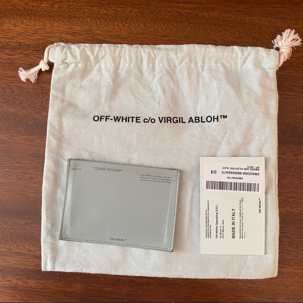 Off-White Green Branded Card Holder